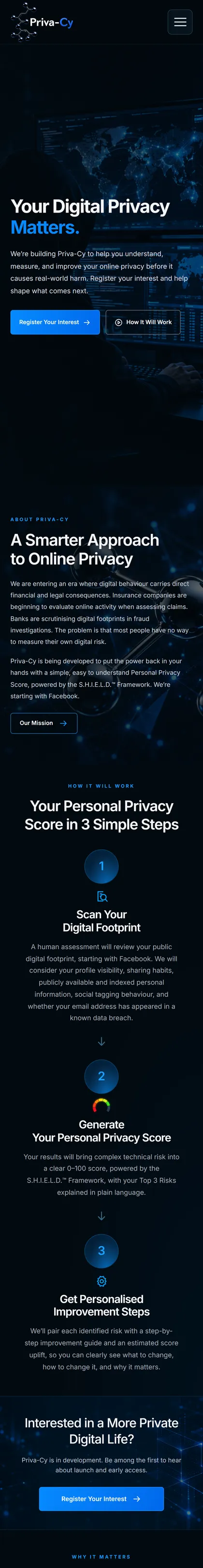Priva-Cy website on a phone